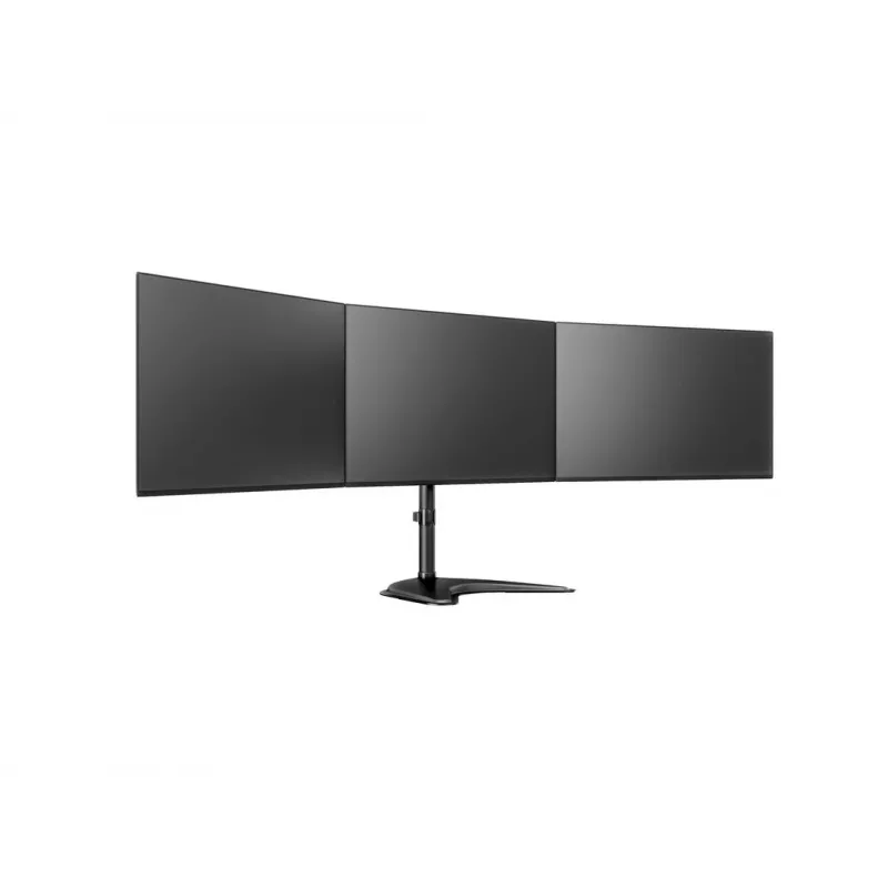 Suporte de mesa para monitor MULTIBRACKETS M Deskstand Basic Triple — 3 vias, VESA 75x75–100x100, suporta até 24 kg, para ecrãs de 15 a 27 polegadas, preto