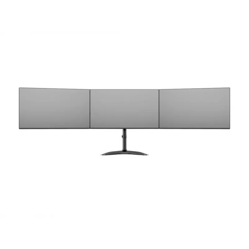 Suporte de mesa para monitor MULTIBRACKETS M Deskstand Basic Triple — 3 vias, VESA 75x75–100x100, suporta até 24 kg, para ecrãs de 15 a 27 polegadas, preto