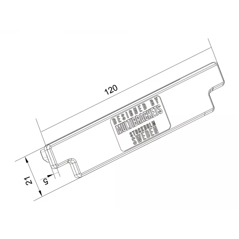 Tampa terminal de calha Multibrackets M Pro Series preto plástico 120 mm