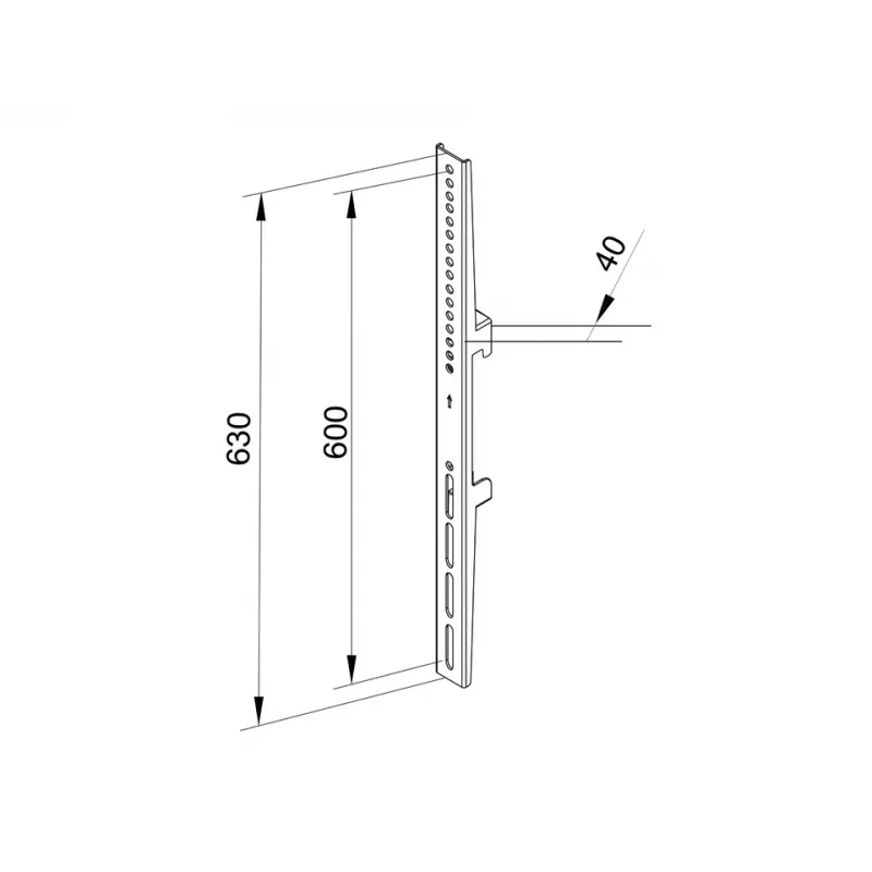 Braço de montagem para ecrã plano Multibrackets M Pro Series Fixed Arms 600 mm, aço, preto, pack de 2