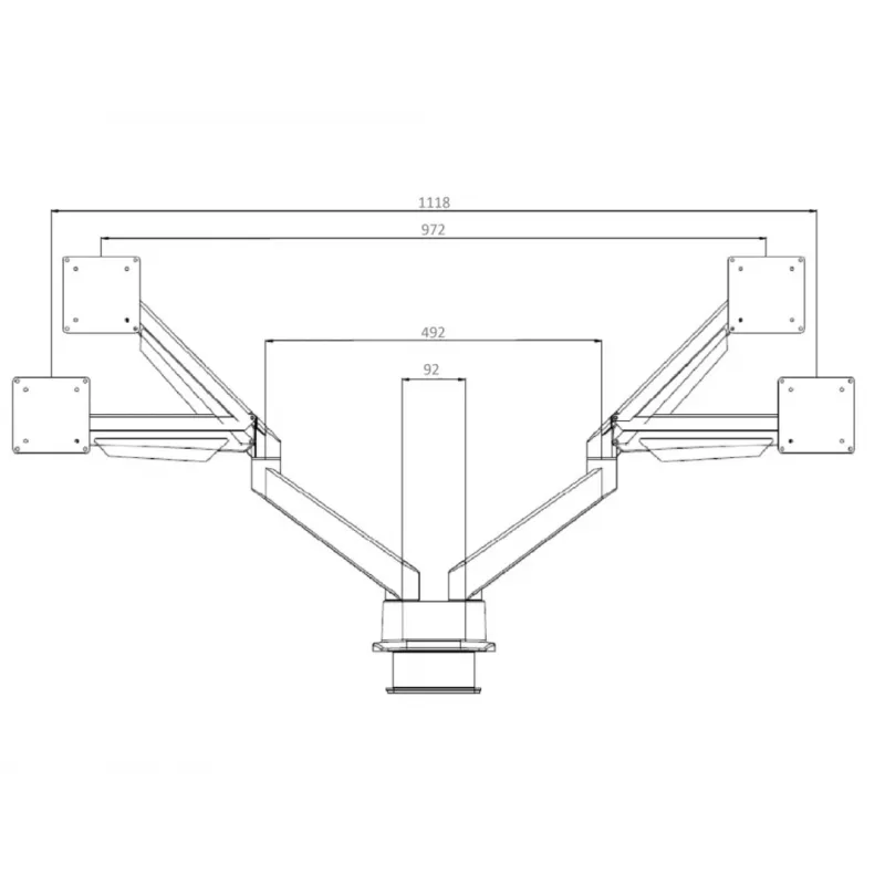 Multibrackets M VESA Gas Lift Arm Dual Side by Side preto grampo 20 kg 15-32 polegadas