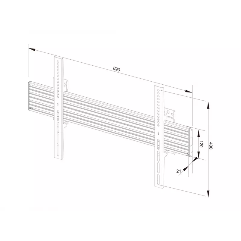 Multibrackets M Wallmount Pro MBW1U Fixed preto 50 kg 40-65 polegadas