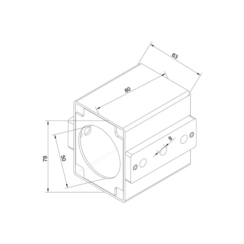 Gabarito de perfuração de mastro MULTIBRACKETS M Pro Series — caixa de aço, preto, 76,5×78,2 mm, 1,5 kg