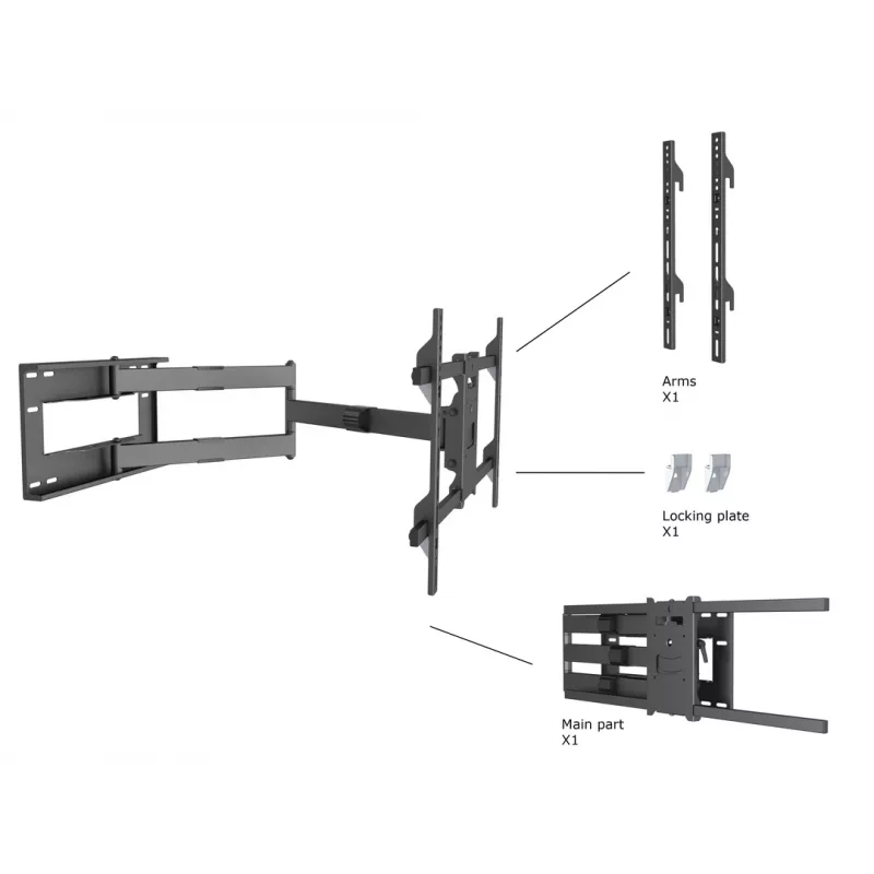 Multibrackets M Universal Long Reach Arm 1010mm HD Single 40kg 42-75 polegadas