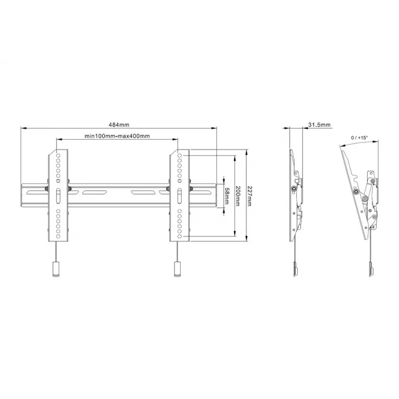 Suporte de parede para TV Multibrackets M OLED Super slim Tilt 50 kg 32-65 polegadas