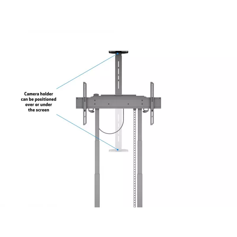 Multibrackets M Motorized Floorstand 120 kg preto incl. armário e prateleira para câmara