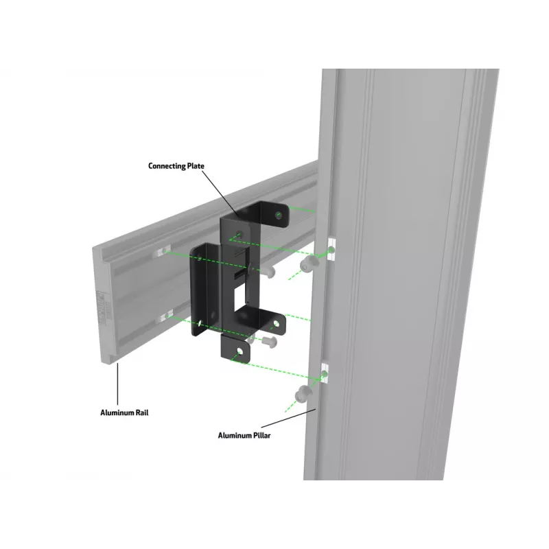 Placa para equipamento Multibrackets M Pro Series placa de ligação preto aço 2,1 kg