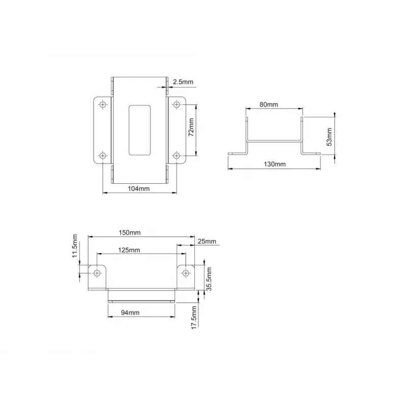 Placa para equipamento Multibrackets M Pro Series placa de ligação preto aço 2,1 kg
