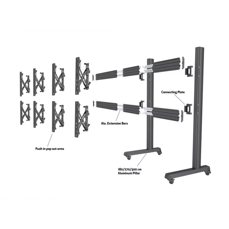 Placa para equipamento Multibrackets M Pro Series placa de ligação preto aço 2,1 kg