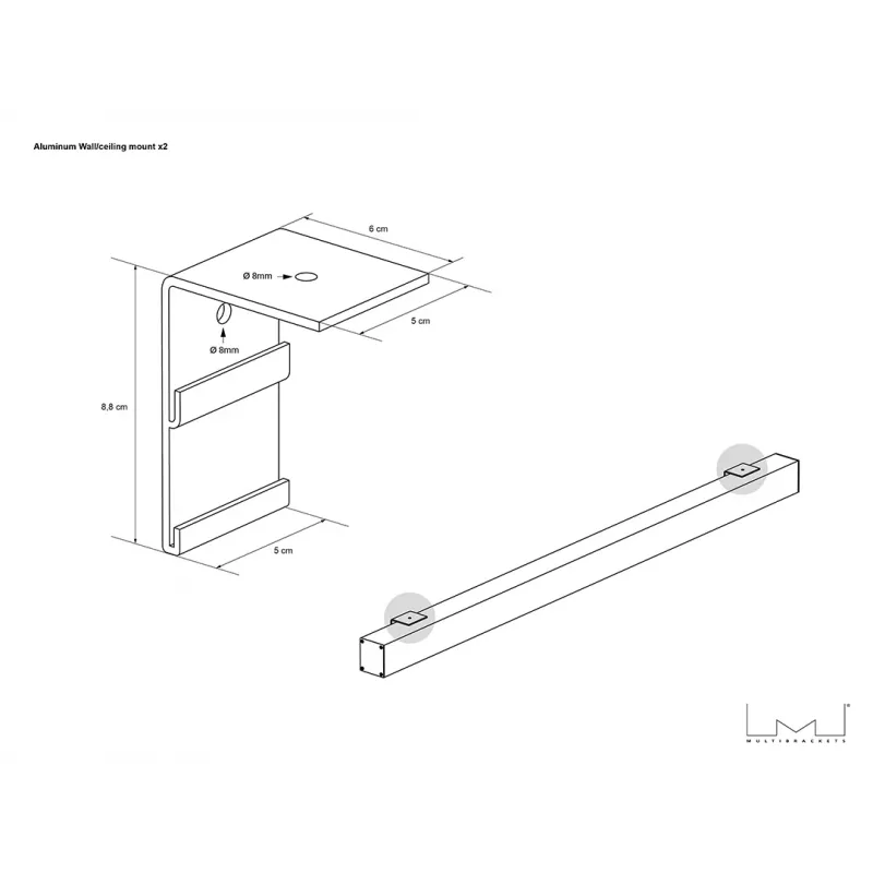 Multibrackets M Tela de projeção manual 1:1 240x240, 135 polegadas White Edition