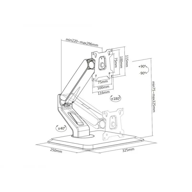 Suporte de secretária Multibrackets M Deskstand Touch Basic