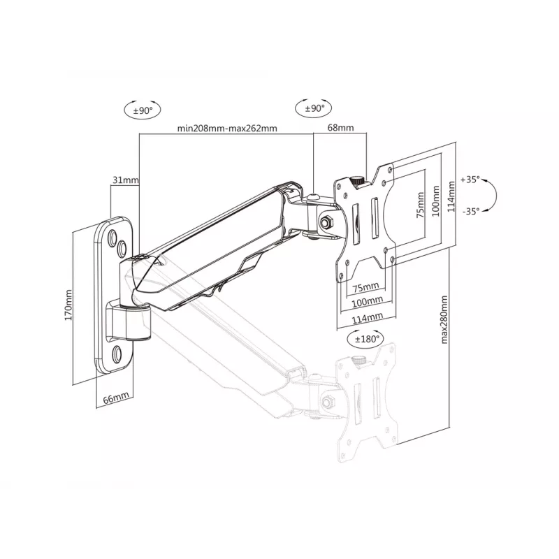 Multibrackets M suporte para monitor de parede Basic Single preto 8 kg 17-32 polegadas