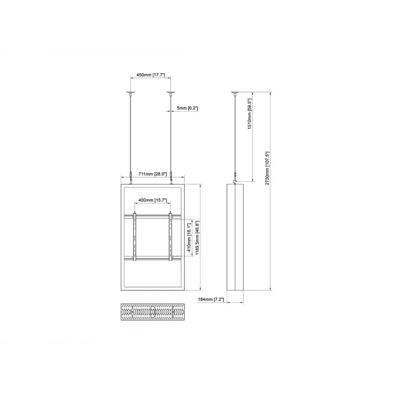 Multibrackets M Pro Series caixa 50 polegadas parede média preto aço horizontal/vertical