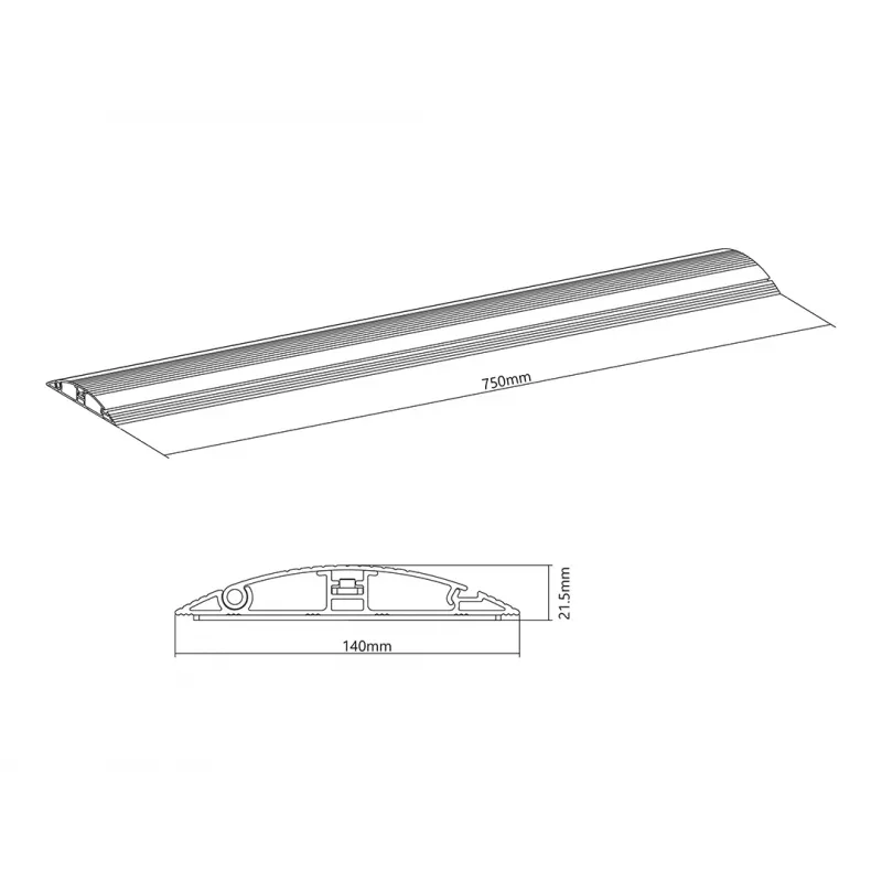 Multibrackets M cobertura de cabos chão alumínio – 139 mm L – 750 mm C