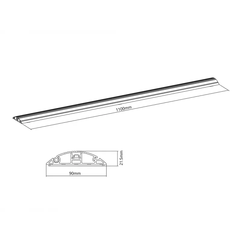 Multibrackets M calha de cabos chão alumínio – 139 mm L – 1100 mm C