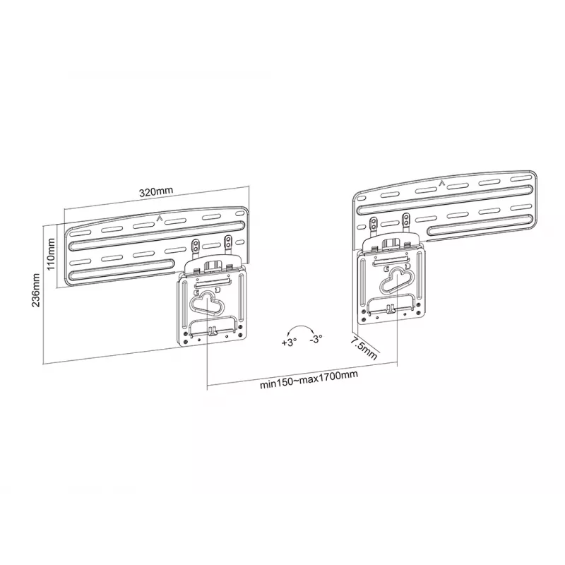 Multibrackets M QLED/UHD suporte de parede série 43-85 polegadas slim Fit capacidade máxima de carga 60 kg