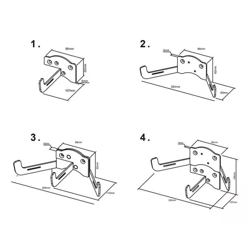 Gestão de cabos de parede Multibrackets M aço branco — para organização de cabos