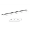 Multibrackets M calha para cabos de chão preto – 139 mm L – 1600 mm C
