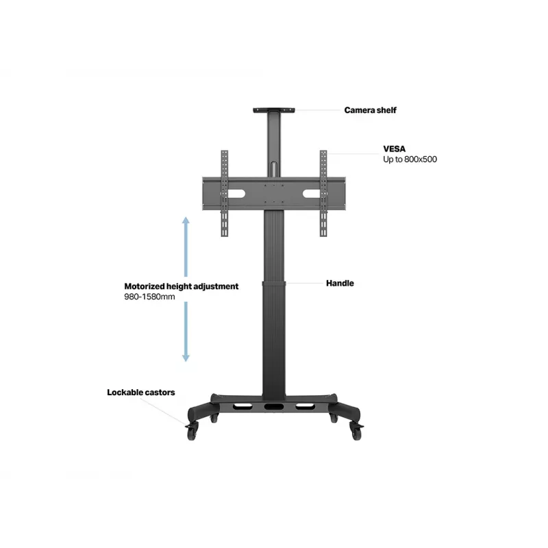 Multibrackets M suporte de chão público motorizado coluna única 170 HD 60 kg de capacidade 32-75 polegadas
