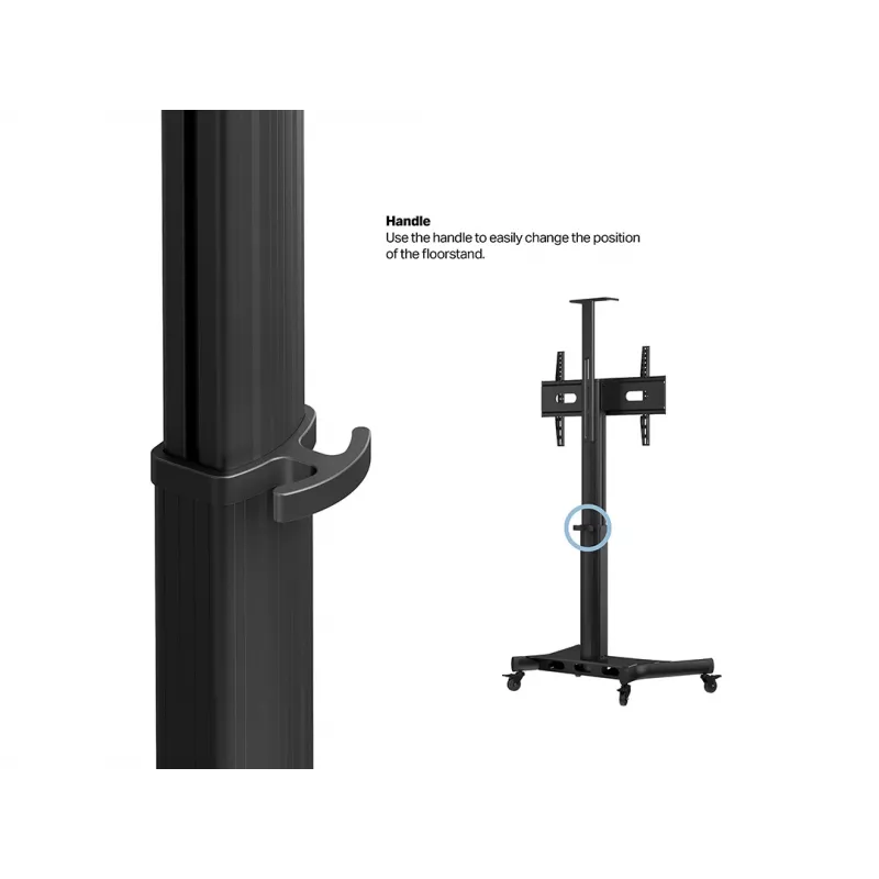 Multibrackets M suporte de chão público motorizado coluna única 170 HD 60 kg de capacidade 32-75 polegadas