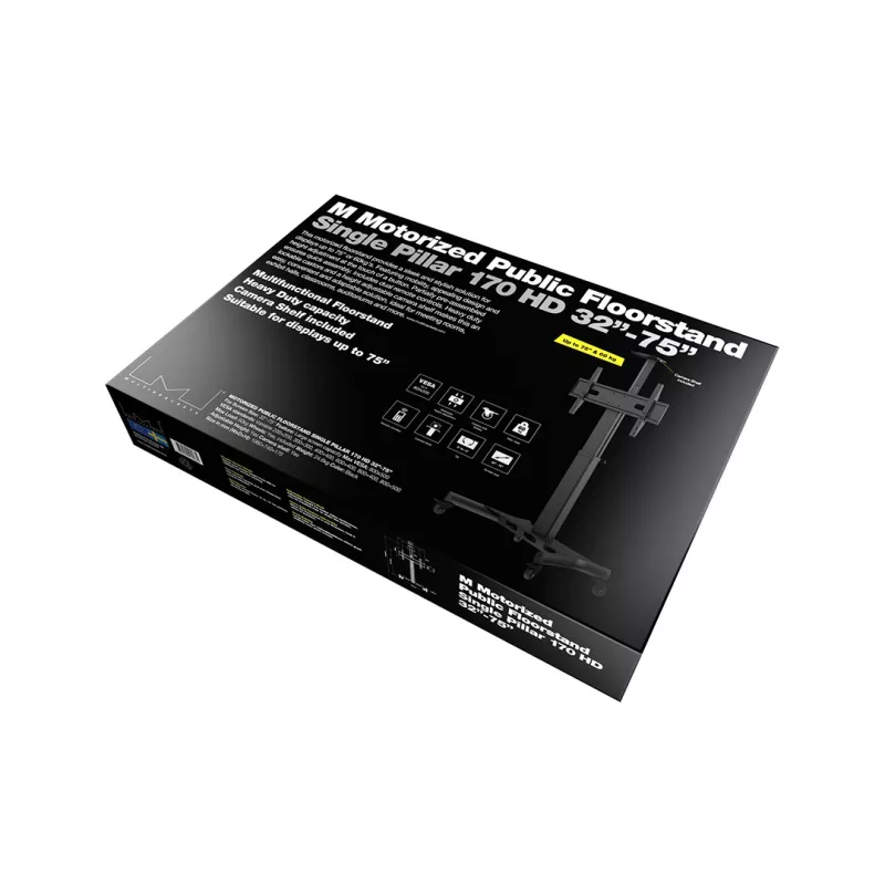 Multibrackets M suporte de chão público motorizado coluna única 170 HD 60 kg de capacidade 32-75 polegadas