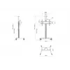 Multibrackets M suporte de chão público motorizado coluna única 170 HD 60 kg de capacidade 32-75 polegadas