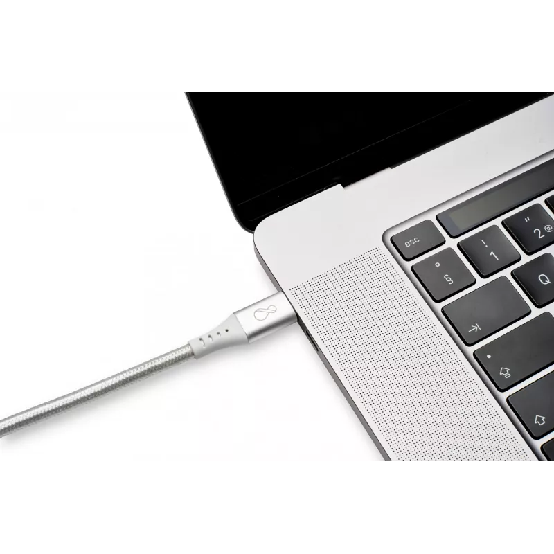 Cabo USB-C para USB-C Ochno O-USBG2-70-1 — USB 3.2 Gen 2, DP Alt Mode 1.4, macho-macho, entrançado, 0,7 m, branco