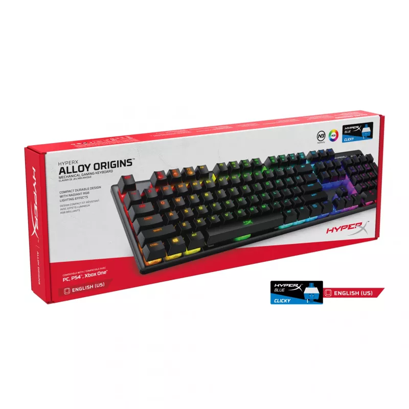 Teclado HyperX Alloy Origins Gaming USB QWERTY US-inglês preto