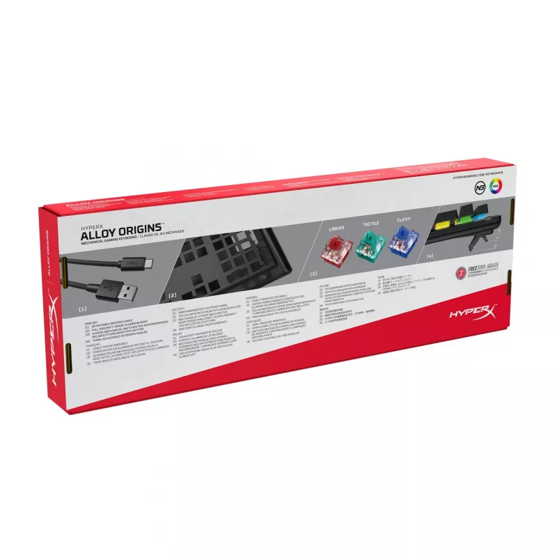 Teclado HyperX Alloy Origins Gaming USB QWERTY US-inglês preto