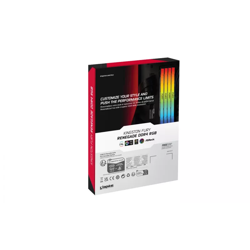 Kingston Technology FURY 32GB 3600MT/s DDR4 CL16 DIMM (Kit de 4) Renegade RGB