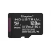 Cartão MicroSDXC Kingston 128 GB Industrial C10 A1 pSLC UHS-I, 100 MB/s leitura, 80 MB/s escrita, V30/U3, preto + adaptador SD