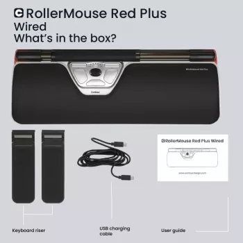 Rato ergonómico com fios Contour Design RollerMouse Red Plus USB-C 2800 DPI