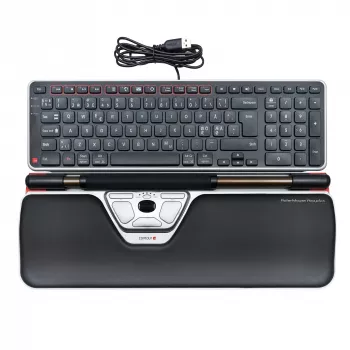 Contour Design RollerMouse Red Plus + Balance com fios, tamanho normal (100 %), com fios, USB, QWERTY, preto, rato incluído