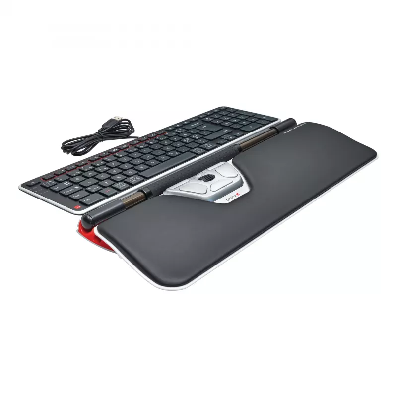 Contour Design RollerMouse Red Plus + Balance com fios, tamanho normal (100 %), com fios, USB, QWERTY, preto, rato incluído