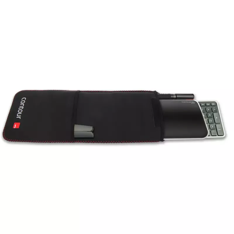 Contour RollerMouse Red Plus WL Travel Kit — RF sem fios, formato de teclado tamanho normal, preto, inclui rato e apoio de pulso