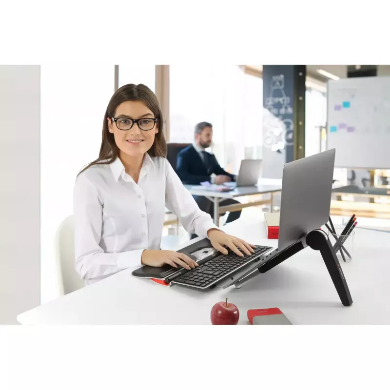 Contour RollerMouse Red Plus WL Travel Kit — RF sem fios, formato de teclado tamanho normal, preto, inclui rato e apoio de pulso