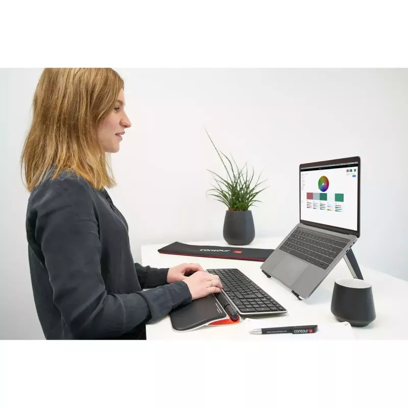 Contour RollerMouse Red Plus WL Travel Kit — RF sem fios, formato de teclado tamanho normal, preto, inclui rato e apoio de pulso