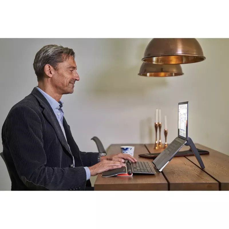 Contour RollerMouse Red Plus WL Travel Kit — RF sem fios, formato de teclado tamanho normal, preto, inclui rato e apoio de pulso