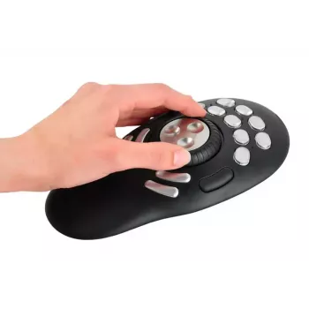 Controlador multimédia Contour PRO v2 – USB, prateado/preto, 43×77,5×11,5 mm