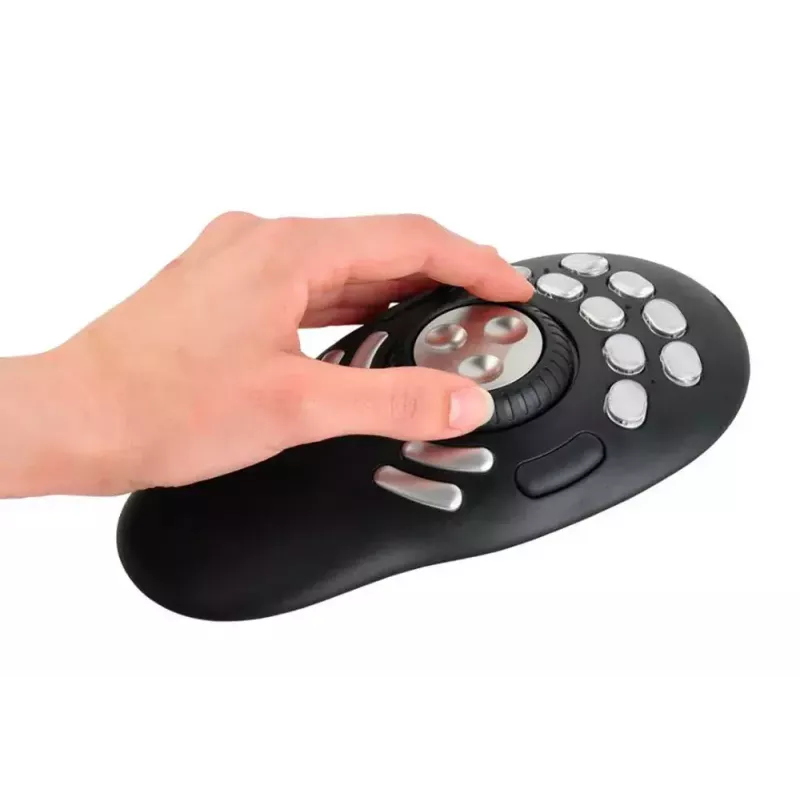 Controlador multimédia Contour PRO v2 – USB, prateado/preto, 43×77,5×11,5 mm