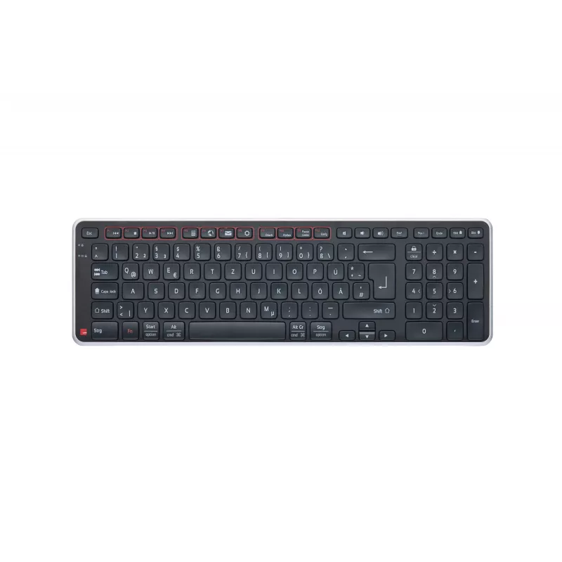 Contour Design Balance teclado DE, sem fios, tamanho normal (100 %), sem fios, RF Wireless + USB, interruptores de tesoura, QWERTZ, preto