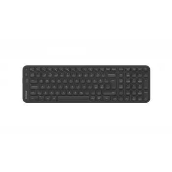 Teclado Contour Balance Mid-Size Wireless — Contour; layout Pan-Nórdico, RF Wireless + Bluetooth, 106 teclas, interruptores de tesoura, preto