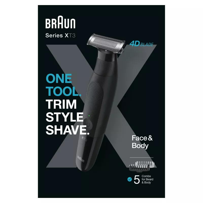 Aparador de barba Braun XT3200 preto bateria de níquel-metal hidreto NiMH 45 min