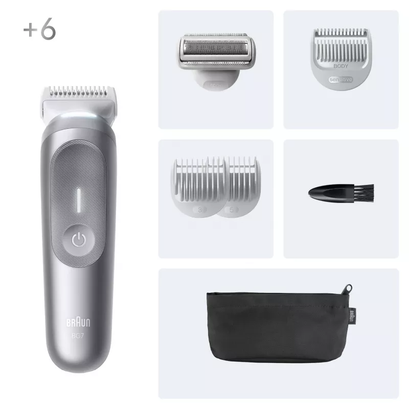Aparador de corpo Braun Series 7 BG7550 cinzento bateria de iões de lítio