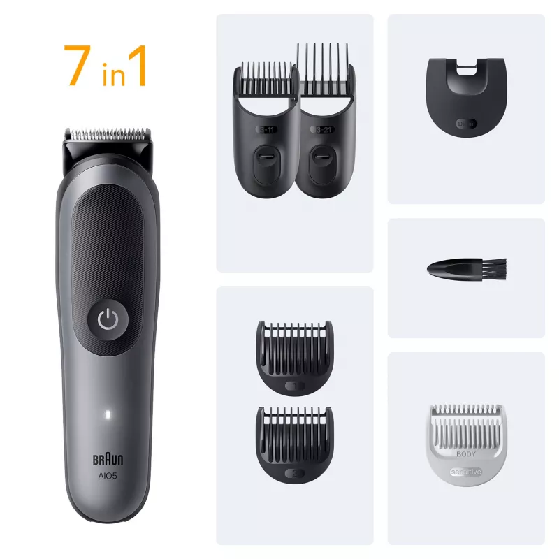 Braun AIO5520 máquina de cortar cabelo/aparador preto, cinzento 14 iões de lítio (Li-Ion)