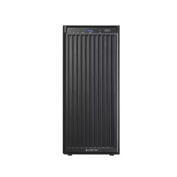 Caixa de computador CHIEFTEC BW-01B-OP midi tower ATX/ITX, suporta 6×3,5 polegadas + 4×2,5 polegadas, 2×5,25 polegadas, traseira 1×120 mm, SGCC, preto, 200×510×465 mm