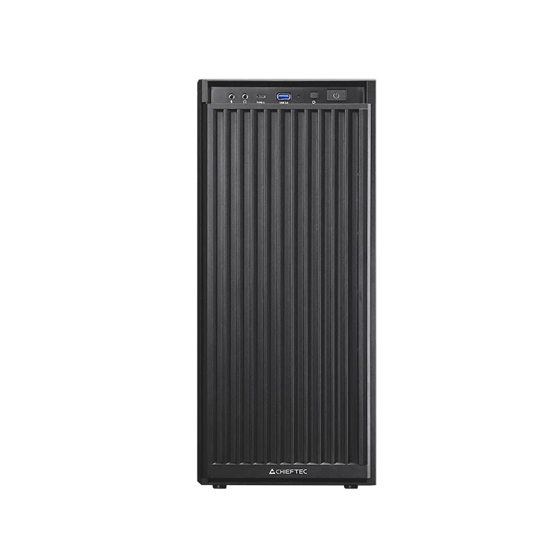 Caixa de computador CHIEFTEC BW-01B-OP midi tower ATX/ITX, suporta 6×3,5 polegadas + 4×2,5 polegadas, 2×5,25 polegadas, traseira 1×120 mm, SGCC, preto, 200×510×465 mm