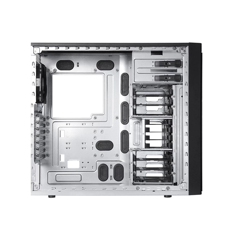 Caixa de computador CHIEFTEC BW-01B-OP midi tower ATX/ITX, suporta 6×3,5 polegadas + 4×2,5 polegadas, 2×5,25 polegadas, traseira 1×120 mm, SGCC, preto, 200×510×465 mm