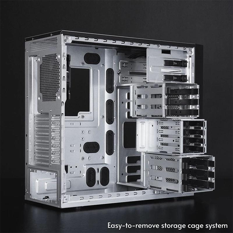 Caixa de computador CHIEFTEC BW-01B-OP midi tower ATX/ITX, suporta 6×3,5 polegadas + 4×2,5 polegadas, 2×5,25 polegadas, traseira 1×120 mm, SGCC, preto, 200×510×465 mm