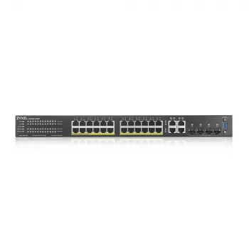 Zyxel GS2220-28HP-EU0101F switch de rede gerido L2 Gigabit Ethernet (10/100/1000) Power over Ethernet (PoE) preto
